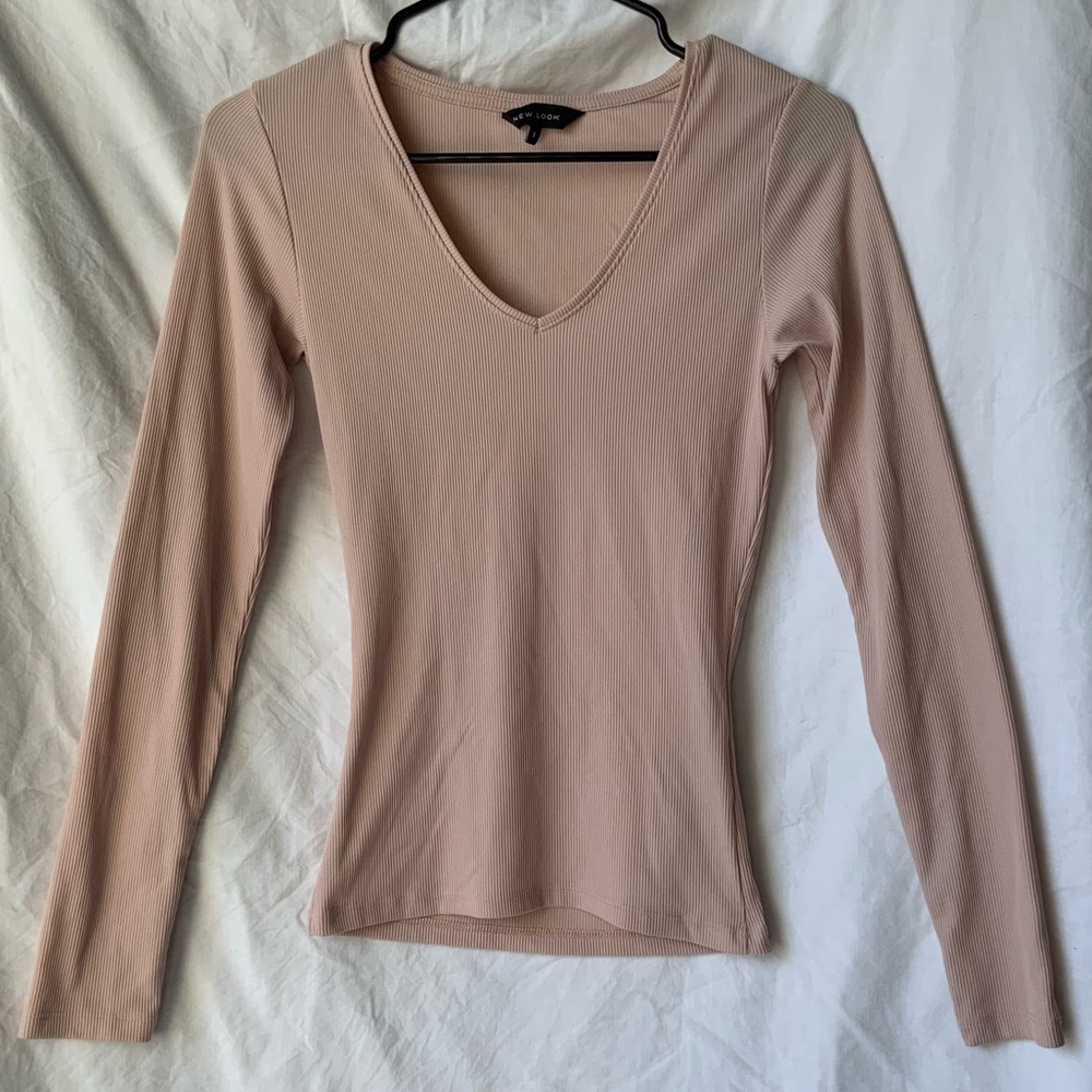 New Look Cream/Tan Top Size 8 Like New